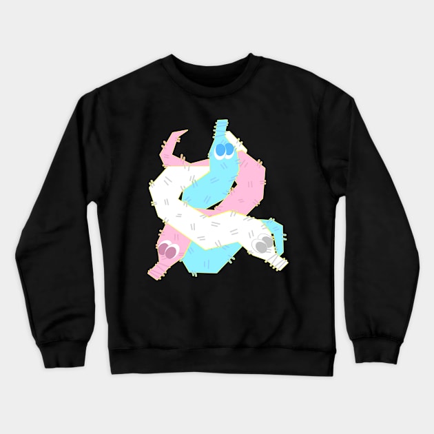 Trans Worms on a String Crewneck Sweatshirt by Crisis Arts